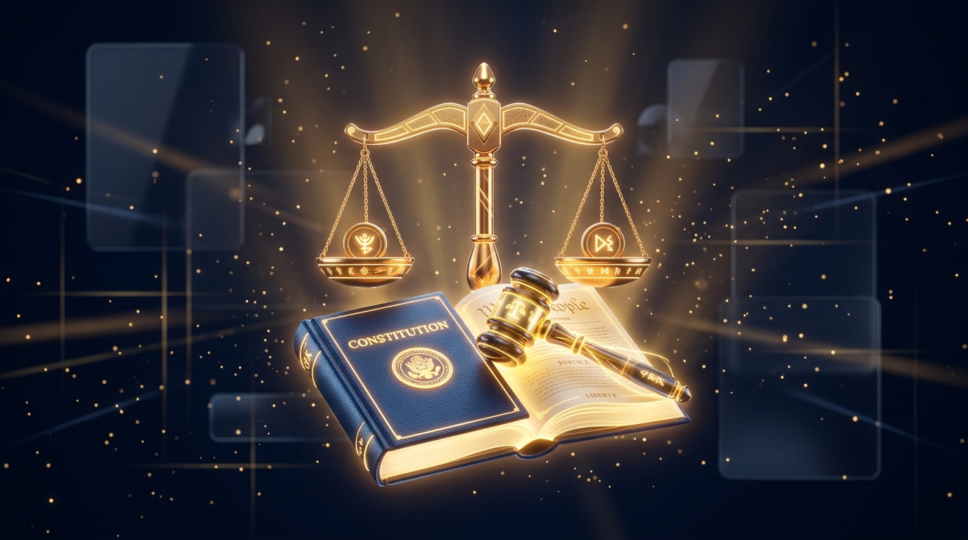 3D Law Emblem & Scales of Justice